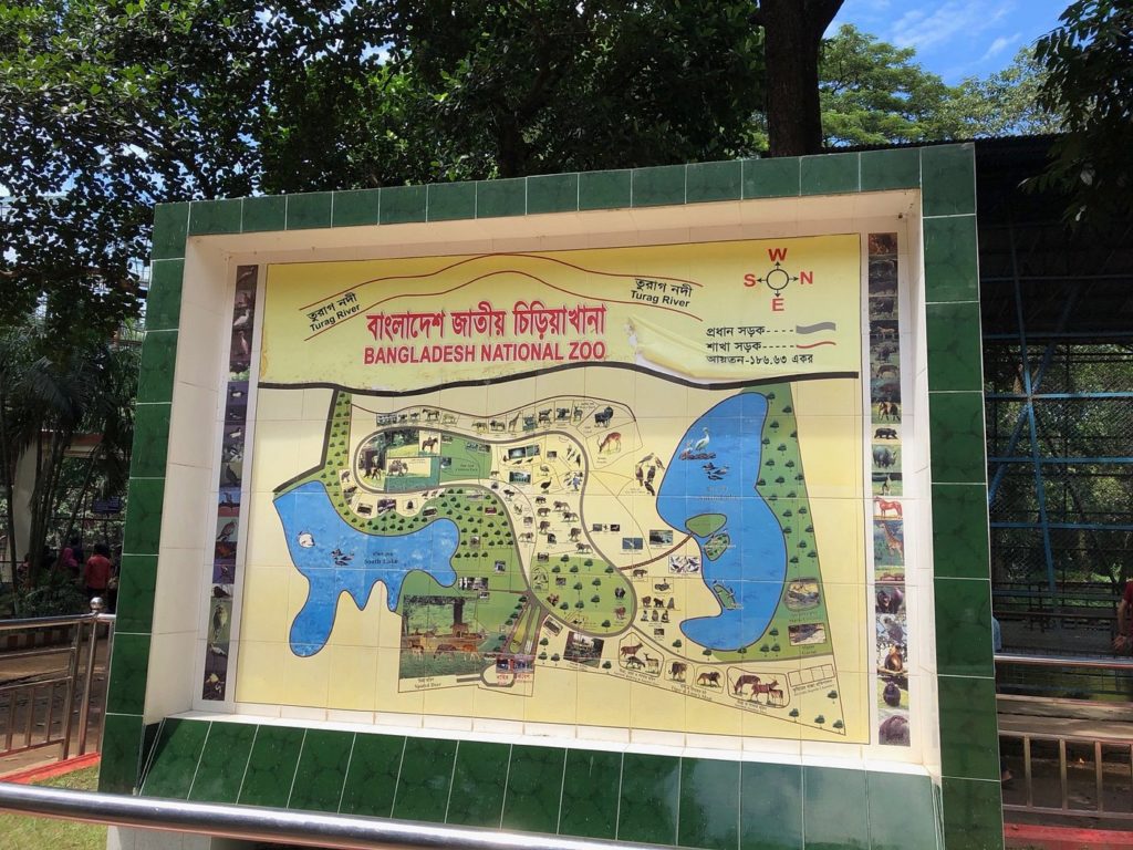 バングラデシュ国立動物園のマップ